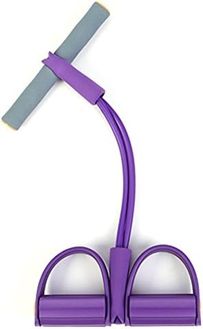 Dulcklane Mini Elastic Abdominal Core Exercise Rowing Strength Training Exerciser for Yoga Pilates Workout Latex Tube Pull Rope (Purple)