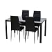 Produktbild EBS 4er/6er Esstischgruppe Esszimmer Möbel 1 Tisch 4/6 Stühle Schwarz (1 Tisch+ 4Stühle)