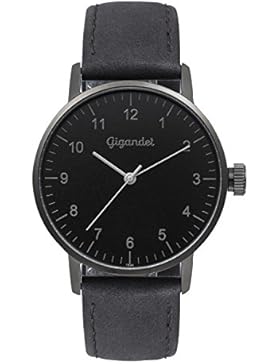 Gigandet Quarz Damen-Armbanduhr Minimalism Uhr Analog Lederarmband Schwarz G27-004
