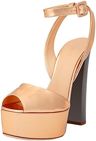 SYYAN Women's PU Fish Mouth Platform Pump Party Dress Sandals, 2, 43