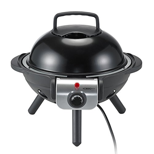 HOBERG BBQ Tischgrill Compact, elektrische Tischgrill mit schwarze BIO-LON CERAMIC Antihaftversiegelung, schwarz - 6