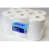 Chiner Industrial Toilet Paper 18 Rolls Virgin Cellulose | Double Layer, 115 Meters Per Roll, 348 Service, Embossing, Mandrel