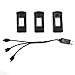 Produktbild Jasnyfall 3pcs 3.7V 900mAh Batterie mit 3-in-1 USB-Kabel für SG700 / 107S / S169 RC Flugzeug-Farbe: schwarz