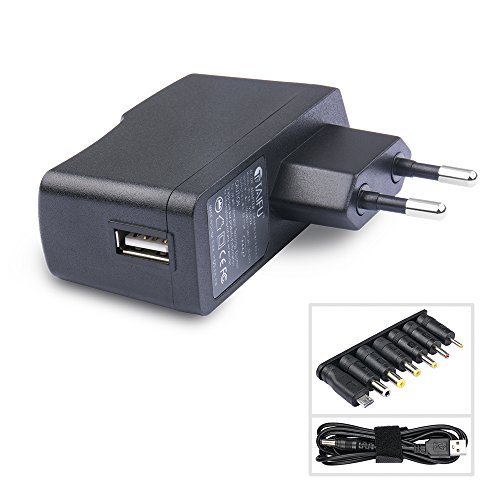 TAIFU fuente de alimentacion Universal 5V 2A para Google Nexus 7, Nexus 10, Raspberry Pi 1, 2 , 3, Raspberry Pi B, Kids Tablet Nabi 2 II, Sanei N10, Netgear D-Link TP-Link Con 7 consejos de alimentaci&oacute;n de CA Adaptador, Sony SRS-D4 SRSD4 Altavoz,Android T