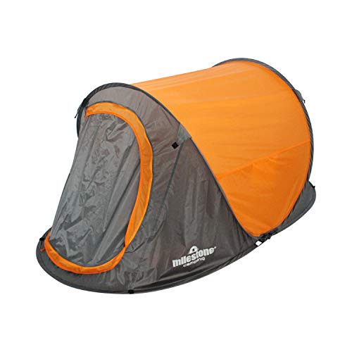 Milestone Camping 18809 Tienda de campaña instantánea, Unisex, Naranja y Gris, 1 Persona
