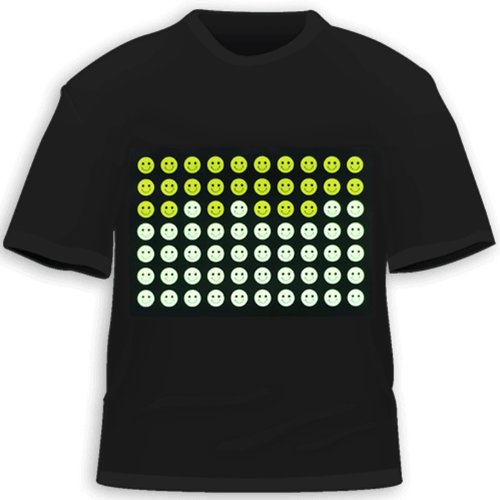 Preisvergleich Produktbild HDE Sound aktiviert LED T-Shirt – 8 Styles Smiley Face L