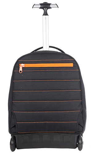BIG TROLLEY KAPPA - LOGO -2en1 Sac à dos à roulettes avec bretelles escamotable - noir 31Lt