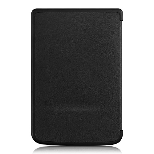 kwmobile Smart Cover Case für Pocketbook Touch Lux 3 / Touch Lux 2 mit Ständer – Schmale Schutzhülle Slim Hülle aus Kunstleder in Schwarz - 3