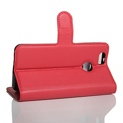 Huawei Nova Hülle,IVSO Hohe Qualität Case Folio Tasche Cover-mit Standfunction, ist für Huawei Nova Smartphone (5,0 Zoll) (Für Huawei Nova, Rot) - 6