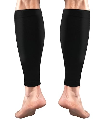 Elastic Calf Compression Bandage Sleeve Wrap For Calf Pain Relief Lower Leg Compression Support Shin Splint Guard Adjustable Black