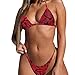 Produktbild Xuthuly Damen Sexy Zwei Stücke Halter Tube Top Schlange Muster Bademode Push up BH Bikini Tankini aus der Schulter gewickelt Brust Split Badeanzug Beachwear Badeanzüge