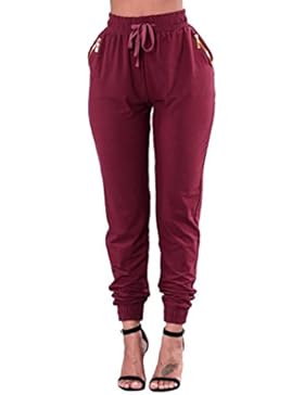 LHWY Le Donne. Zipper Casual Signore Casual Pantaloni Larghi Pantaloni Leggings