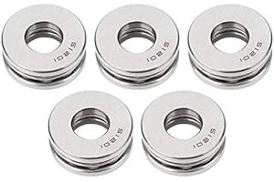 Nimoa Cuscinetto a Sfera, Parti hardware industriali con cuscinetti a sfera di spinta in acciaio per cuscinetti 5 pezzi per produzione meccanica (51201)