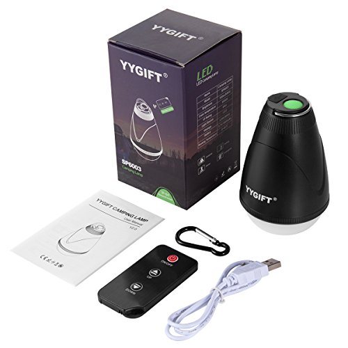 LED Aufladbare Campinglampe YYGIFT® Dimmbar Campingleuchte Handlampe mit IR Fernbedienung USB-Anschlüsse Karabiner ideal zum Camping Sport Wandern Unterwegs Angeln und auch Zuhause - 7