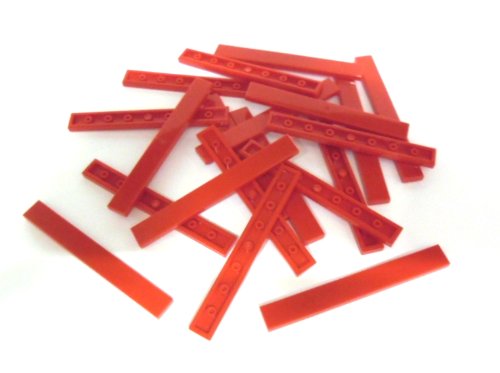 Preisvergleich Produktbild 20 Stück LEGO "Fliese 1x8 Noppen" in ROT.