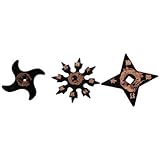 Playwell Martial Arts Childrens Black Rubber Training Ninja Stars (Set of 3)