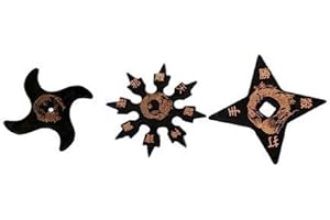 PLAYWELL Martial Arts Childrens Black Rubber Training Ninja Stars (Set of 3)