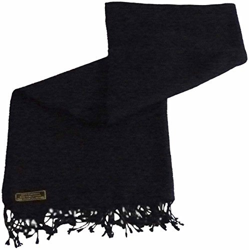 Negro Alto Grado 100% Cachemira 2 Capa Chales Hecho a Mano de Nepal Chal Bufanda Envolver CJ Apparel NUEVO