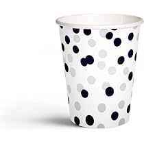 Gobelets En Papier Jetables 250ml - Lot De 8 - Motif Eucalyptus Doré - Écologique Et Food Safe