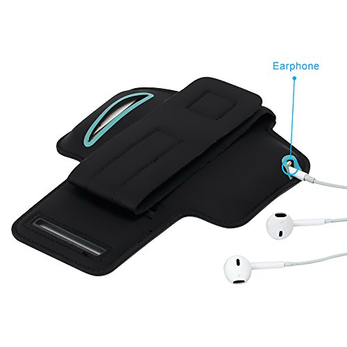 IPOW Black iPhone 5/5s/5c iPod Touch 5 Sport Armband Belt Strap Band Sleeve Case Cover Pouch + Key Holder for Running Jogging Gym Cycling Workout