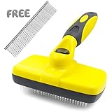 Ulable Slicker Brush with Self Cleaning, Grooming Brush Suitable for Small to Large Pet, Pet Steel Grooming Comb (FREE)