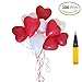 Produktbild Herzluftballo Hochzeit, Party Deko ROT WEIßE, 100 Luftballons Herzluftballons Hochzeit, Herzballons Herz Ballons ROT WEIßE Mit Pumpe Herzen Ballons Dekorationen Für Party Hochzeit Valentinstag