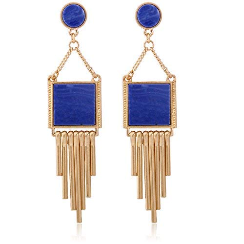 BEMI - Elegante colgante de resina con borla de metal chapado en oro de Bohemia para regalo de Navidad para mujer