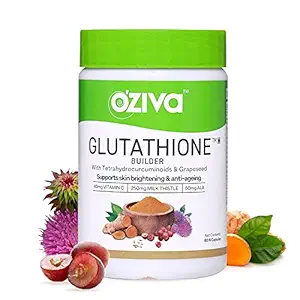 OZiva Glutathione Builder (with Vitamin C, ALA, Skin Vitamins & Selenium) for Skin Brightening, 60 Capsules