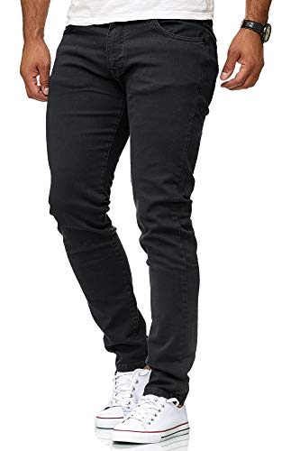 Red Bridge Herren Jeans Hose Slim-Fit Röhrenjeans Denim Colored Schwarz W30 L32 -