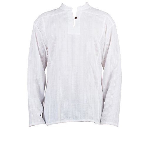 Panasiam FISC Herman Camicia, in 100% genuino freshrunk cotone, M, L o XL langarm in weiss L 
