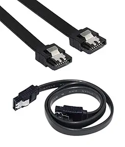 Wizzo SATA III (SATA 3) Data Cable 50cm 1.5GB/s, 3GB/s, 6GB/s for Internal Hard Disk Drive and SSD (with Locking Latch) (Pack of 1) Black