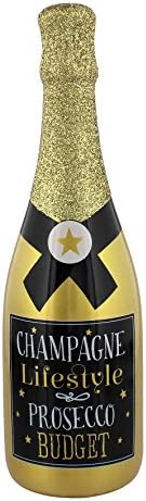 Signography Gold Celebration Saving Prosecco / Champagne Money Box" Champagne Lifestyle ~ Prosecco Budget "