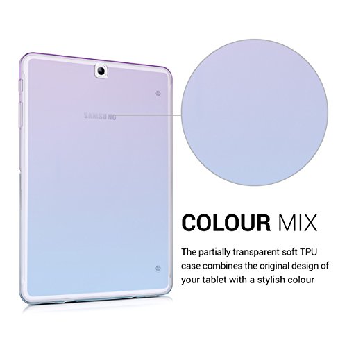 kwmobile Hülle für Samsung Galaxy Tab S2 9.7 T810N/T813N/T815N/T819N – Case Handy Schutzhülle TPU Silikon für Tablet – Backcover Cover klar Violett Blau Transparent - 3
