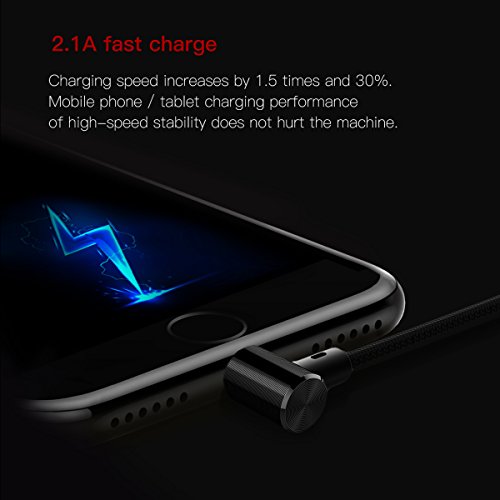 magnetisch Lightning Ladekabel, Baseus 1 m/Auslöser [90 Grad rechtwinklig] langlebiges Lightning-auf USB-Sync & Ladegerät Kabel Ladekabel für iPhone 7/7 Plus/6/6S/6S Plus/iPad/iPod (schwarz + black-1 m) - 5
