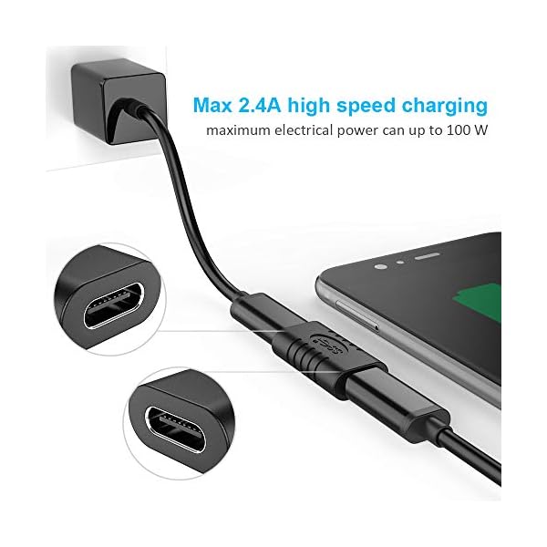 aceyoon USB C 3.1 Kupplung 3 Stücke OTG Type-C Buchse auf Buchse Adapter Konverte Verbindung Gen 2 10gbps Aufladen und Synchronisation Kompatibel mit Huawei USB-C Geräten Schwarz MEHRWEG – Bild 3