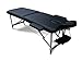 FoxHunter Deluxe Portable Lightweight Massage Table Beauty Couch Therapy Bed Folded 2 Section Aluminium Frame Black with Headrest Armsupport Free Cover and Carrying Bag