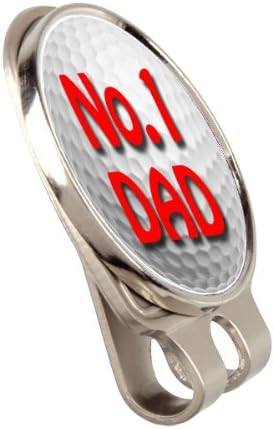 NUMBER 1 DAD FUSION CAP OR HAT CLIP AND MAGNETIC GOLF BALL MARKER BY ASBRI GOLF