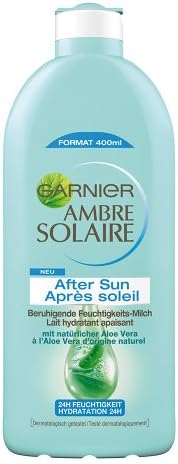 Garnier Ambre Solaire After Sun/Lenitivo Idratante Latte naturale con Aloe Vera (24h Umidità – Dermatologicamente testato) 1er Pack – 400 ML