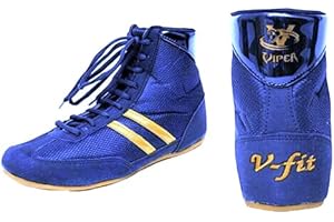 VIPER VFIT Boxing Boots Blue – Lightweight Boxing Shoes for Men, Boys, Girls – Breathable Training Footwear with Grip Sole – Indoor Boxing Trainers