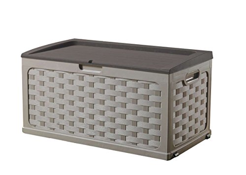 Starplast Industries Kissenbox Rattan mit Sitzdeckel, choco / mocca