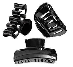 BHARATGAURAV Black Hair Clutcher Clip Design large Stylish Clip Combo of 3 Pecs