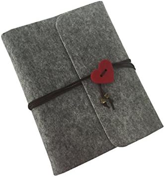 Wanruisi Vintage Retro Felt Cover Handmade Self-adhesive DIY Wedding Anniversary Journal Photo Album Scrapbook,30 Sheets/60 Sides of Black Paper, 23 x 17cm
