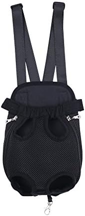 Fenrad Durable Black Pattern Pet Dog Doggy Puppy Sling Legs Out Design Front Carrier Backpack Shoulder Bag (Small)