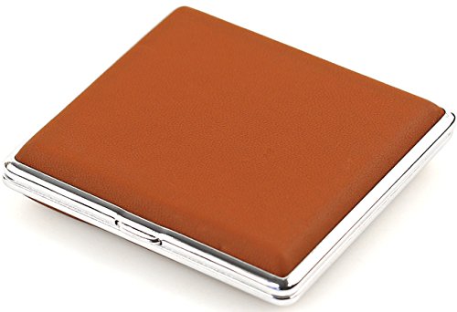Preisvergleich Produktbild Zigarettenetui Zigarettenbox Echt Leder Braun 20 Zigaretten Handarbeit