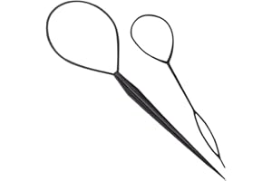 SIOPPKIK 2 pezzi (grande+piccolo) in plastica nera per capelli magici braidong, coda di cavallo, forcine per acconciature acconciature, accessori per acconciature, spille, ago per donne e ragazze
