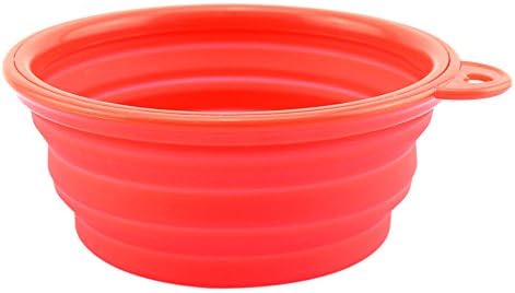 Healthy Clubs 13x5 cm Dog Cat Pet Silicone Collapsible Travel Feeding Bowl Water Dish Feeder (Red)