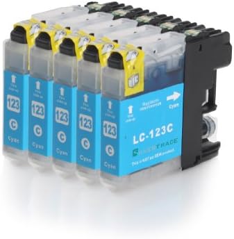 XL Printer Cartridges Compatible with Brother (1x 121/LC-123 BK/C/M/Y with CHIP) for Brother DCP-J752DW/MFC-J870DW/J6920 DW DW J4410 DW J4510 DW MFC-J4610 DW MFC-J4710 DW (07) - 5er Set cyan cyan