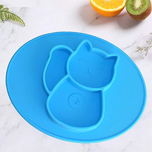 Solide Et Epaisse Assiette A Ventouse Pour Bebe Silicone Plaque Dalimentation Antiderapante Pour Tout Petits Les Enfants Avec Une Forte Aspiration Set De Table Pour Bebe Avec Compartiments Le Repas De Bebe Vaisselle