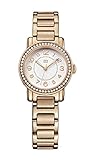 Tommy Hilfiger ROSE Damen Quarzuhr mit weißem Zifferblatt Analog-Anzeige und Rose Gold Edelstahl Rose vergoldet Armband 1781476