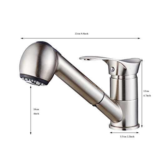 Gimili Küchenarmatur Niederdruck mit Brause Wasserhahn Küche für Armatur Küche Gebürstetes Nickel - 4